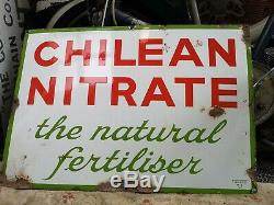 Enamel Sign Chilean nitrate Original Old Rare Advertising Antique farming