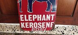 Esso Elephant Kerosene Antique Vintage Advt Tin Enamel Porcelain Sign Board Old