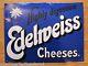 Exquisite Antique Edelweiss Cheese Sign'highly Digestible' Porcelain Enamel Old