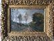 Fine Old Master Landscape Oil Painting Antique 19th Century Gold Stucco Frame