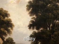 FINE ORIGINAL ANTIQUE 18thCENTURY BRITISH OLD MASTER OIL PAINTING ROMANTIC SCENE