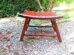 FOOT STOOL 1920's 30's ADIRONDACK signed OLD HICKORY genuine PATINA original