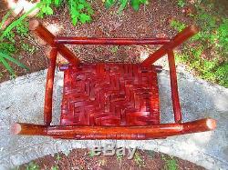 FOOT STOOL 1920's 30's ADIRONDACK signed OLD HICKORY genuine PATINA original