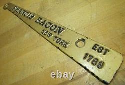 FRANCIS BACON NEW YORK EST 1789 Antique Piano Nameplate Part Advertising Sign