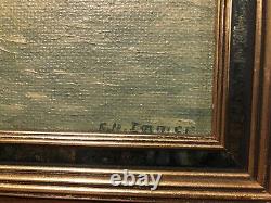 FREDRICK IMMER PENTWATER MICHIGAN OIL PAINTING Antique Old Original Listed