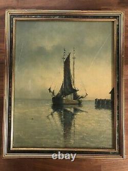 FREDRICK IMMER PENTWATER MICHIGAN OIL PAINTING Antique Old Original Listed