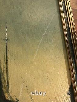 FREDRICK IMMER PENTWATER MICHIGAN OIL PAINTING Antique Old Original Listed