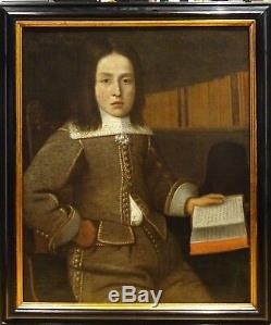 Fine 16th 17th Century Italian Old Master Boy & Book Portrait Antique Painting