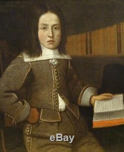 Fine 16th 17th Century Italian Old Master Boy & Book Portrait Antique Painting