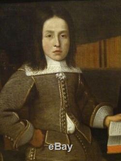 Fine 16th 17th Century Italian Old Master Boy & Book Portrait Antique Painting
