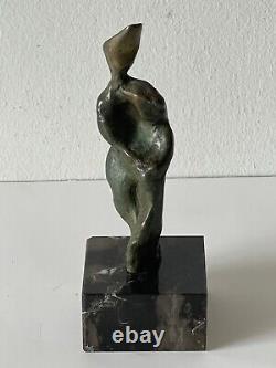 Fine Antique MID Century Modern Art Abstract Bronze Sculpture Old Vintage Signed