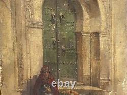 Fine Antique Old 19th c. French Orientalist Tunis Oil Painting, Signed 1893