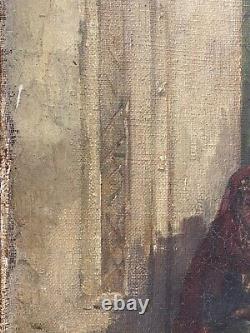 Fine Antique Old 19th c. French Orientalist Tunis Oil Painting, Signed 1893