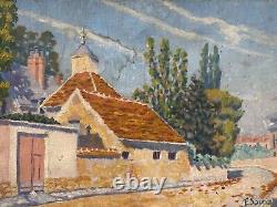 Fine Antique Old French Impressionist Cityscape Oil Painting, Signed 1930s