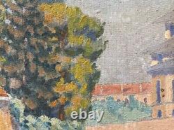 Fine Antique Old French Impressionist Cityscape Oil Painting, Signed 1930s