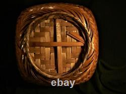 Fine Antique Old Japanese signed Japan IKEBANA Woven Intricate Asian BASKET