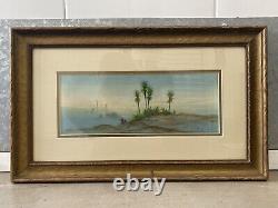 Fine Antique Old ORIENTALIST Arab Desert Landscape Painting, Signed 1920s