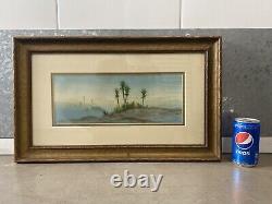 Fine Antique Old ORIENTALIST Arab Desert Landscape Painting, Signed 1920s