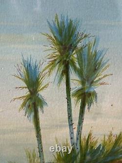 Fine Antique Old ORIENTALIST Arab Desert Landscape Painting, Signed 1920s