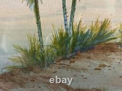 Fine Antique Old ORIENTALIST Arab Desert Landscape Painting, Signed 1920s