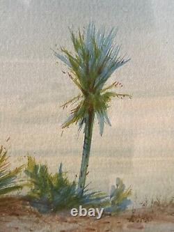 Fine Antique Old ORIENTALIST Arab Desert Landscape Painting, Signed 1920s