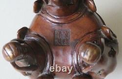 Fine Old Signed Chinese Patinated Bronze Elephant Head Censer - Incense Burner