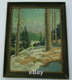 Finest Hernando Villa Landscape Painting Antique American Winter Mountains Old