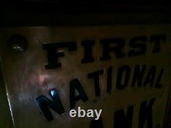 First National Bank Plaque brass sign old architectural salvage antique original