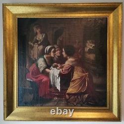 Flemish Renaissance Religious Old Master Saint 1600's Large Antique Oil Painting