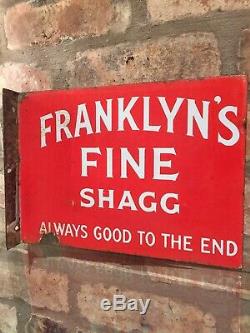 Franklyns Enamel Sign Original Old Rare Advertising Antique Collectable D/sided