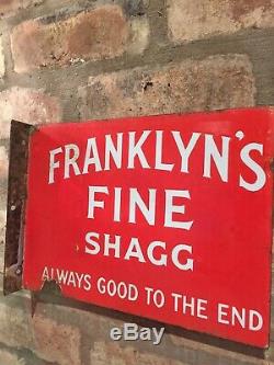 Franklyns Enamel Sign Original Old Rare Advertising Antique Collectable D/sided