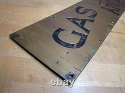 GAS APPLIANCES Antique Hardware Store Brass Advertising Sign Door Push Kickplate