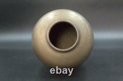 Gyokuho Japanese old Copper Waterfowl and Flowers Vase signed BOS207