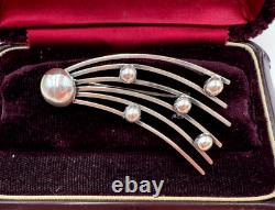 HALLEY's COMET RARE ANTIQUE BROOCH OLD ESTATE STERLING SILVER SHOOTING STAR SIGN
