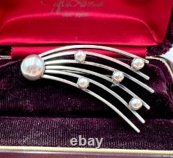 HALLEY's COMET RARE ANTIQUE BROOCH OLD ESTATE STERLING SILVER SHOOTING STAR SIGN
