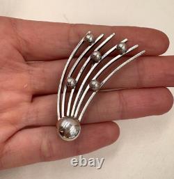 HALLEY's COMET RARE ANTIQUE BROOCH OLD ESTATE STERLING SILVER SHOOTING STAR SIGN