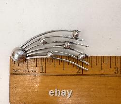 HALLEY's COMET RARE ANTIQUE BROOCH OLD ESTATE STERLING SILVER SHOOTING STAR SIGN