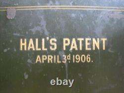 HALL'S SAFE Co CINCINNATI USA pat1906 EAGLE Antique Steel Panel Part Sign Ad