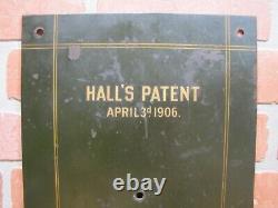 HALL'S SAFE Co CINCINNATI USA pat1906 EAGLE Antique Steel Panel Part Sign Ad