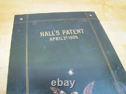 HALL'S SAFE Co CINCINNATI USA pat1906 EAGLE Antique Steel Panel Part Sign Ad