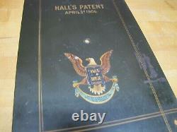 HALL'S SAFE Co CINCINNATI USA pat1906 EAGLE Antique Steel Panel Part Sign Ad