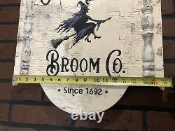 Halloween Witch Olde Salem Colonial Rustic Gothic Sign Painting Old Antique Look