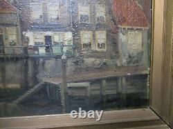 Hanau Antique 19th Century Old Oil Painting Amsterdam Landscape Impressionist