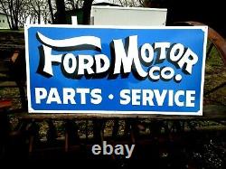 Hand Painted Antique Vintage Old FORD MOTOR Car Truck Auto Parts Service Sign bl