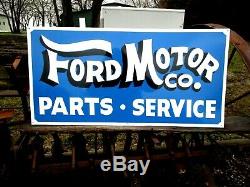 Hand Painted Antique Vintage Old Style FORD MOTOR CO Parts Service 36Blue Sign