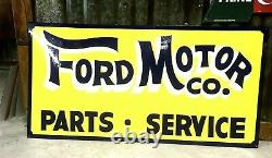 Hand Painted Antique Vintage Old Style FORD MOTOR CO Parts Service 36 Sign Yell