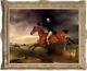 Hand Painted Old Master-art Antique Oil Painting Portrait Aga Horse On Canvas