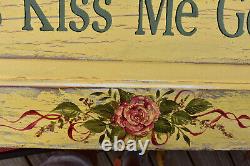 Hand Painted Vintage Sign Kiss Me Repurposed Old Wood 46 Wall Decor