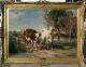 Hand-painted Old Master-art Antique Animal Oil Painting Cow On Canvas 30x40