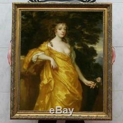 Hand painted Old Master-Art Antique Oil Painting Portrait Noblewoman on canvas